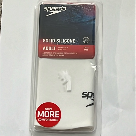 SPEEDO Adult silicone swim cap white NEW - Picture 1 of 4